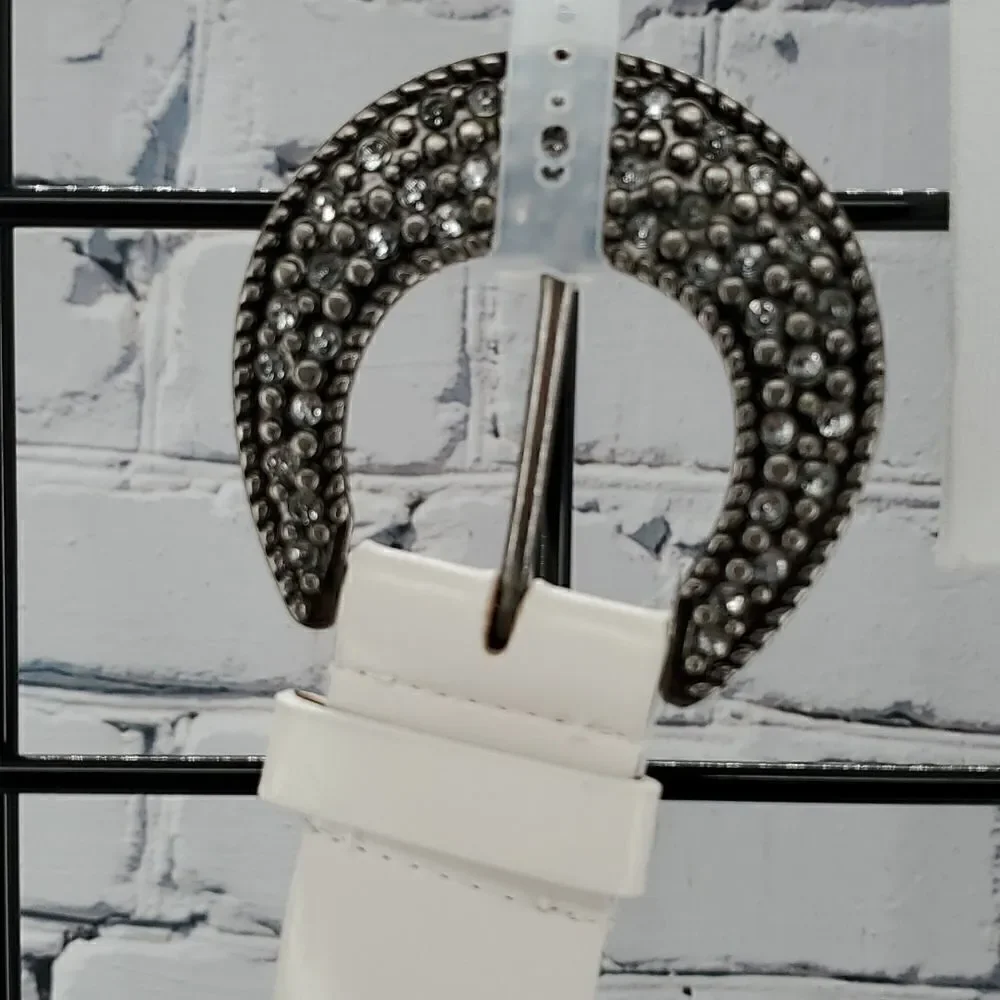 White Fancy Belt Size L 36-40 inches New